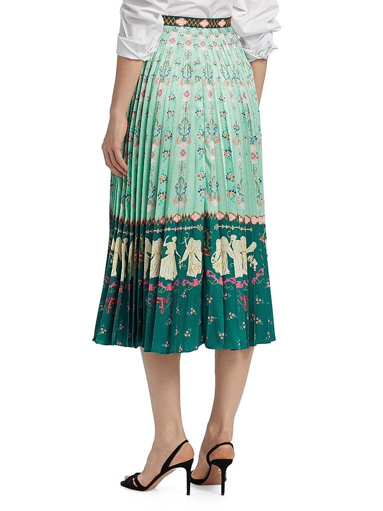 Saloni Kim Printed Pleated Midi-Skirt 5