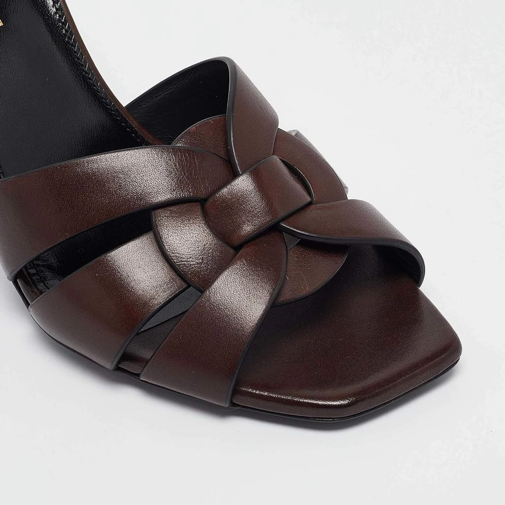 Yves Saint Laurent Saint Laurent Brown Leather Tribute Slide Sandals Size 36.5 7