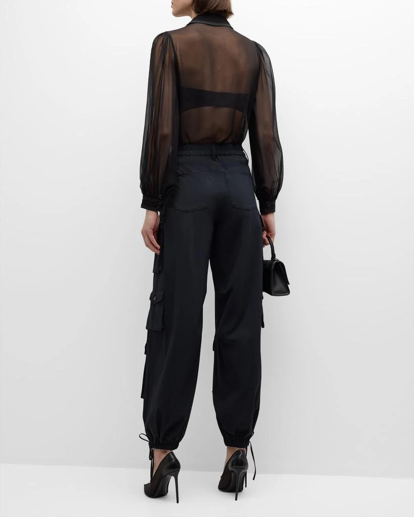 Alice + Olivia Olympia Mid-Rise Ankle-Tie Cargo Pants 4