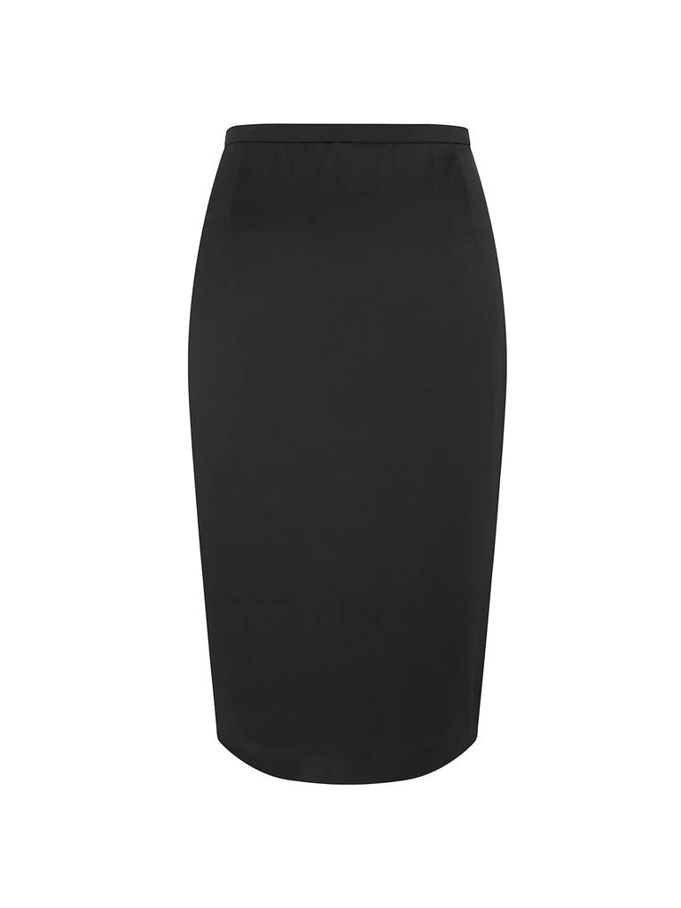 【送料&関税込】Saint Laurent Satin Pencil Skirt Yves Saint Laurent Pencil Skirt in Satin BLACK 36-4