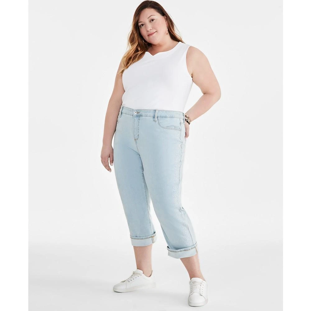 Style & Co Plus Size Embroidered Curvy Capris, Created for Macy's 1