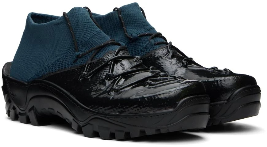 DEMON Blue & Black Vipara Lace-Up Derbys 4