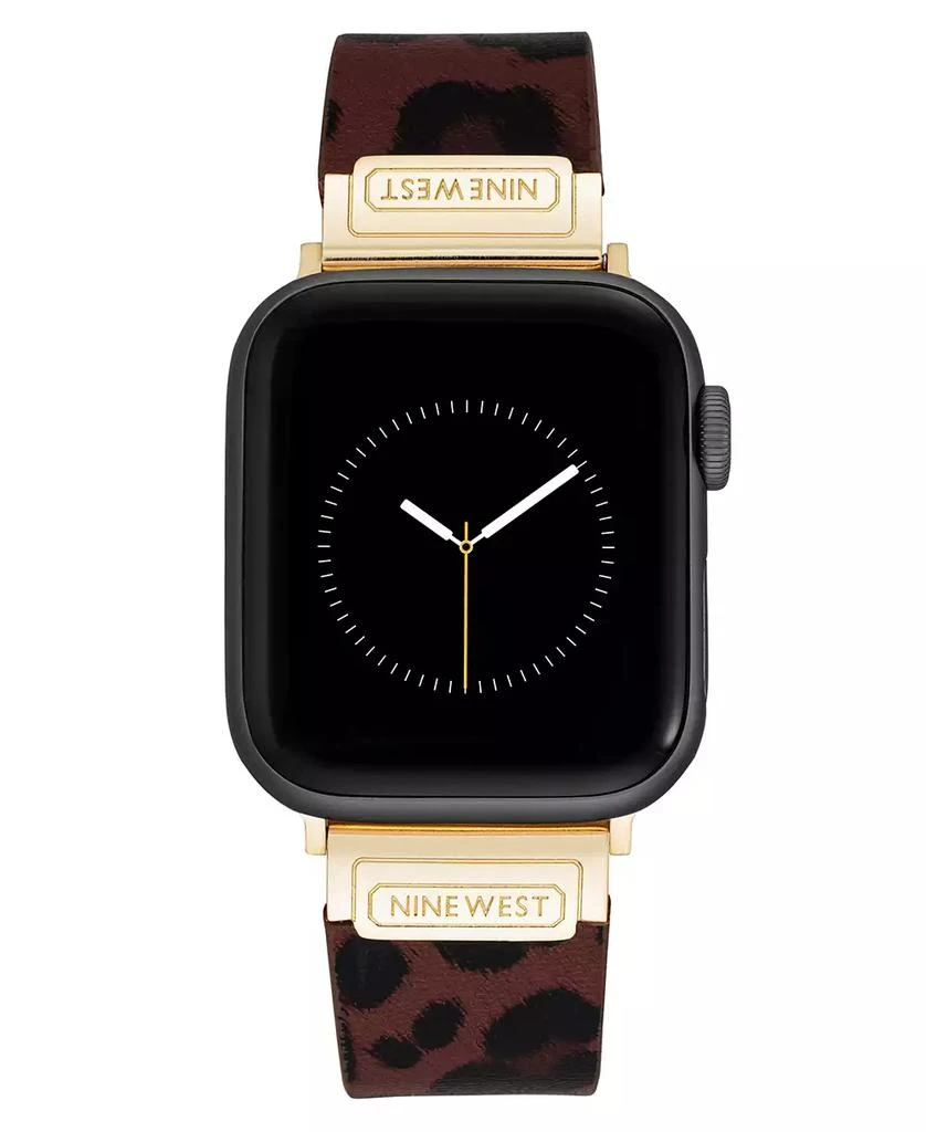 Nine West Women's Leopard Print Faux Leather Band designed for Apple Watch® 42mm (Series 10) & 38/40/41mm 1