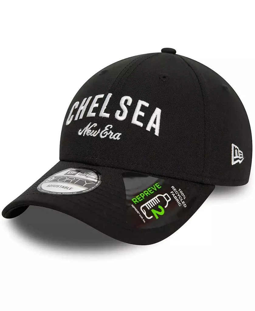 New Era Men
s Black Chelsea Wordmark 9FORTY Adjustable Hat 1