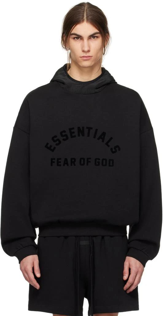 Fear of God ESSENTIALS Black Bonded Hoodie 1