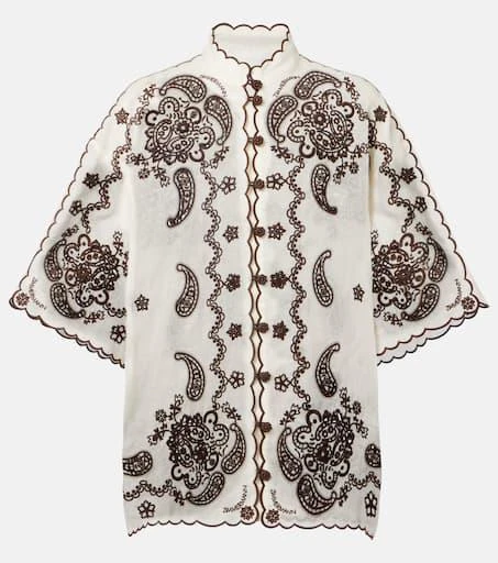 Zimmermann Ascension embroidered linen shirt 1