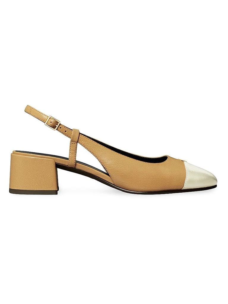 Tory Burch 45MM Cap-Toe Leather Slingback Pumps 1