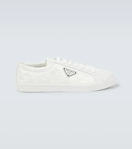 Prada Logo leather-trimmed sneakers 1