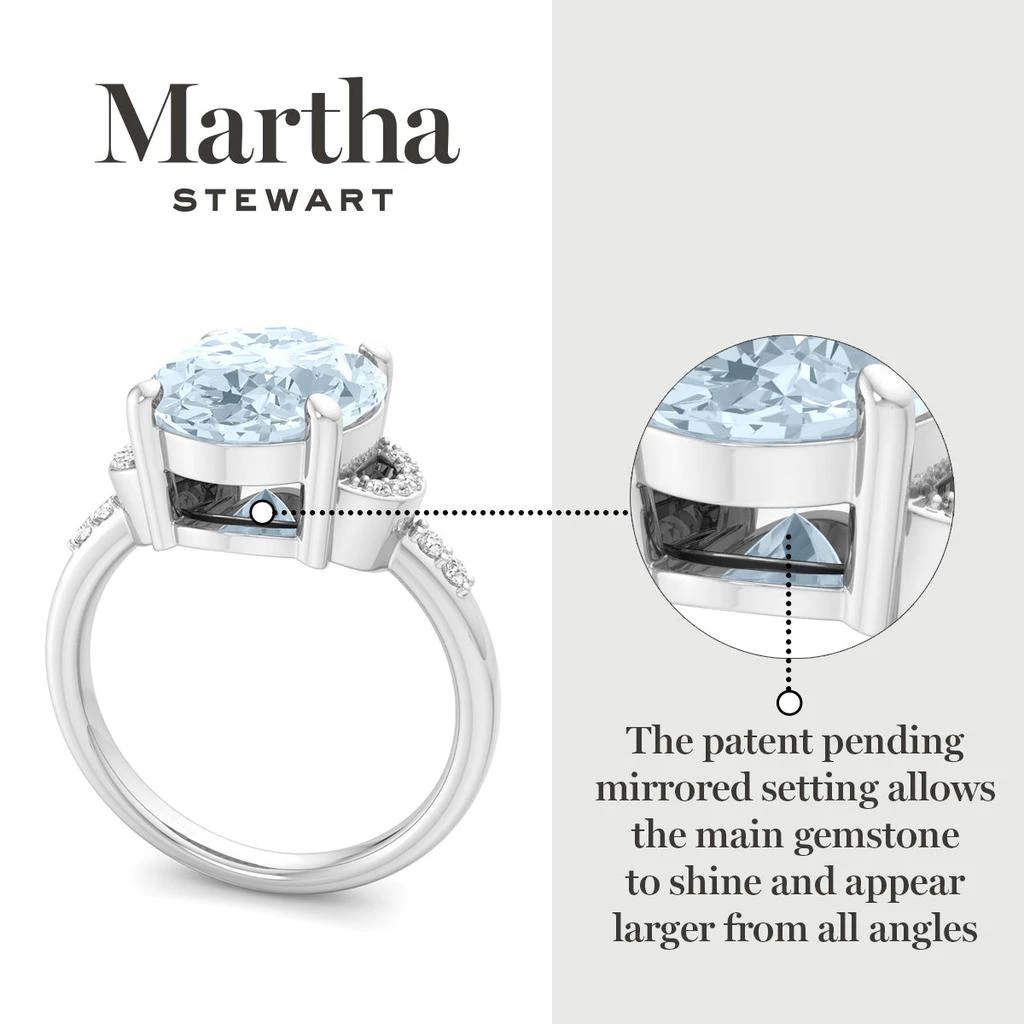 Martha Stewart 4 1/2 Carat Oval Shape Gemstone Ring with Lab Grown Diamonds in Sterling Silver, Choose Your Gemstone 3
