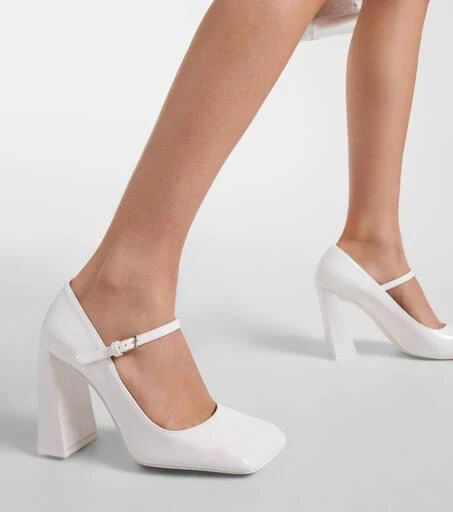 Amina Muaddi Charlotte 95 patent leather Mary Jane pumps 7