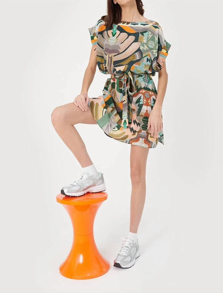CHUFY Lydon Silk Tunic Dress In Luka Green 4