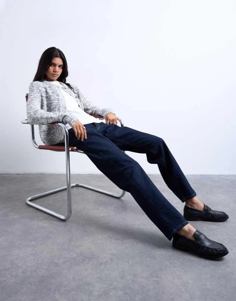 Topshop Topshop Kort high rise straight jean in indigo rinse