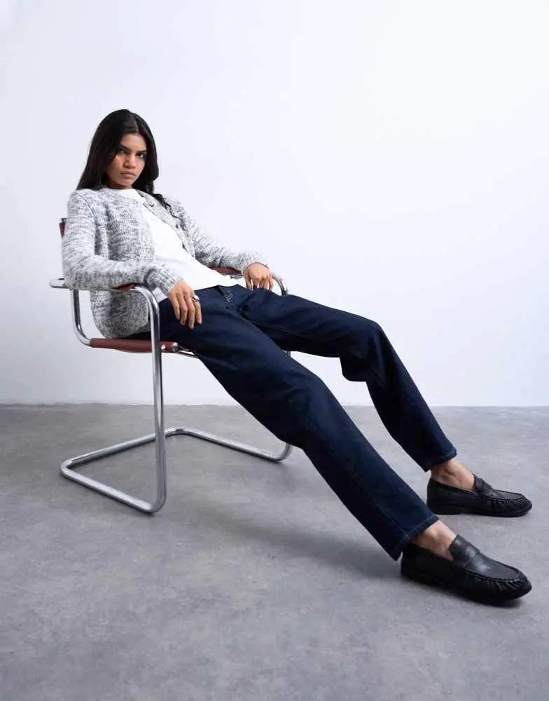 Topshop Topshop Kort high rise straight jean in indigo rinse