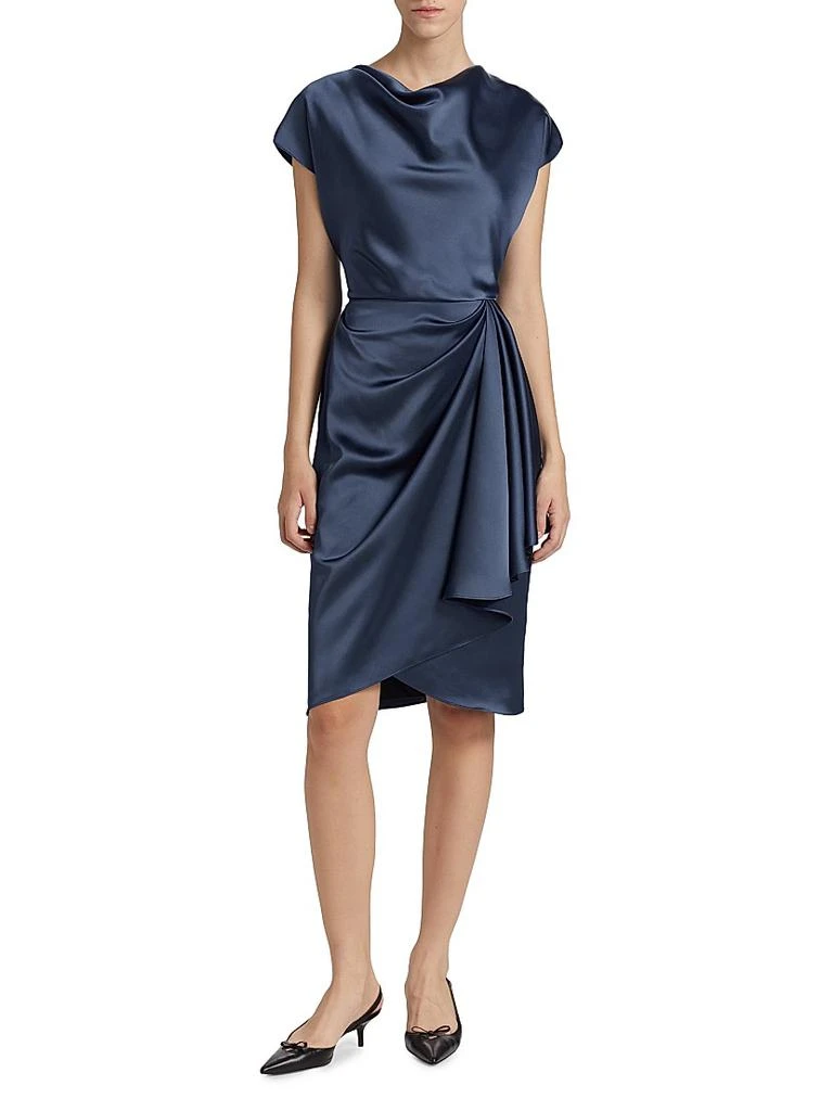 Amsale Draped Satin Cocktail Dress 3