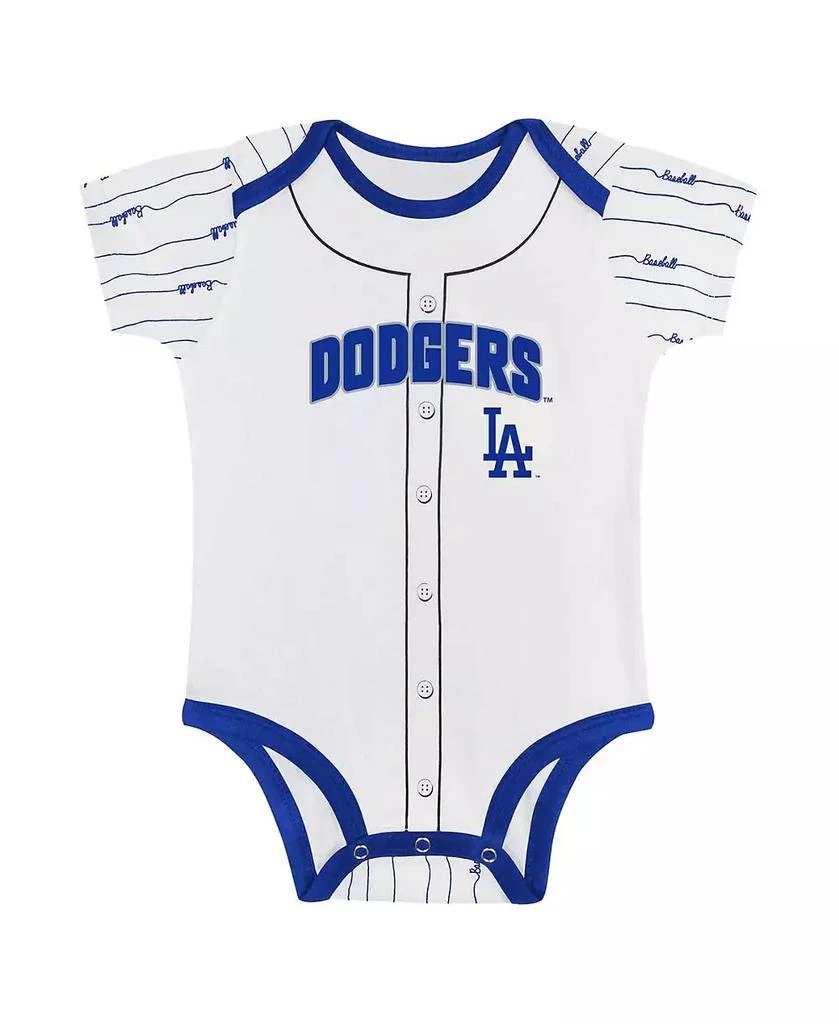 Outerstuff Baby Gray/White Los Angeles Dodgers Two-Pack Play Ball Bodysuit Set 3