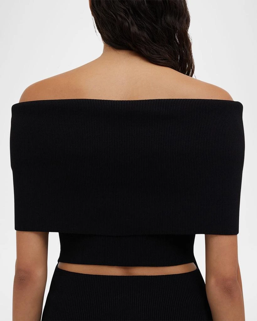 Christopher Esber Off-Shoulder Slashed Knit Shawl Top 4