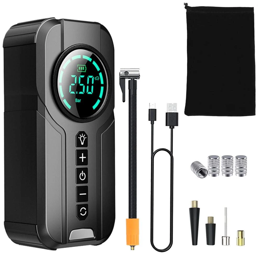 ERUULE Car Tire Inflator Pump Portable Car Air Compressor Wireless Electric Air Pump 150 PSI with LED Light