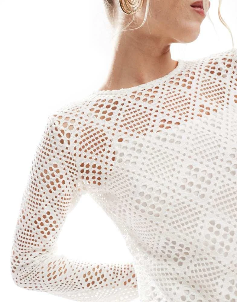 New Look New Look crochet long sleeve mini dress 4