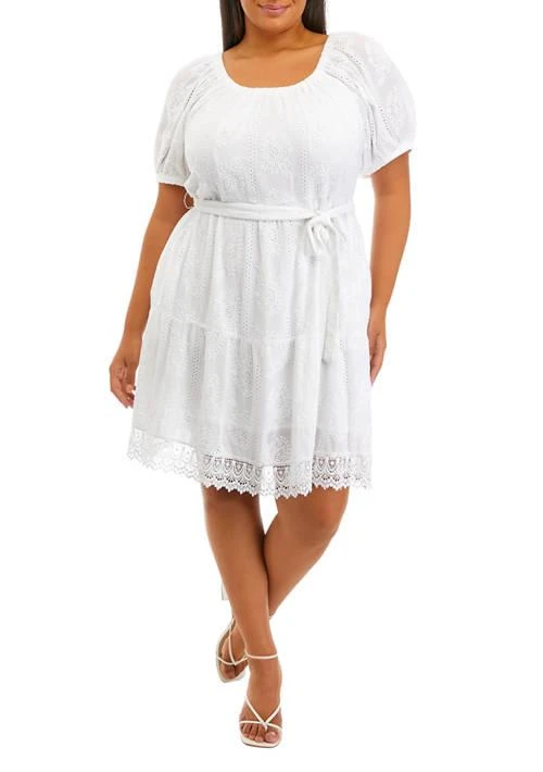 Karen Kane Kane Plus Size Embroidered Puff Sleeve Dress 1