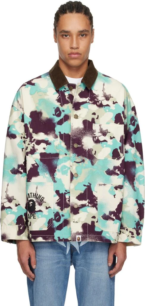 Bape Blue & Purple Map Camo Work Jacket 1
