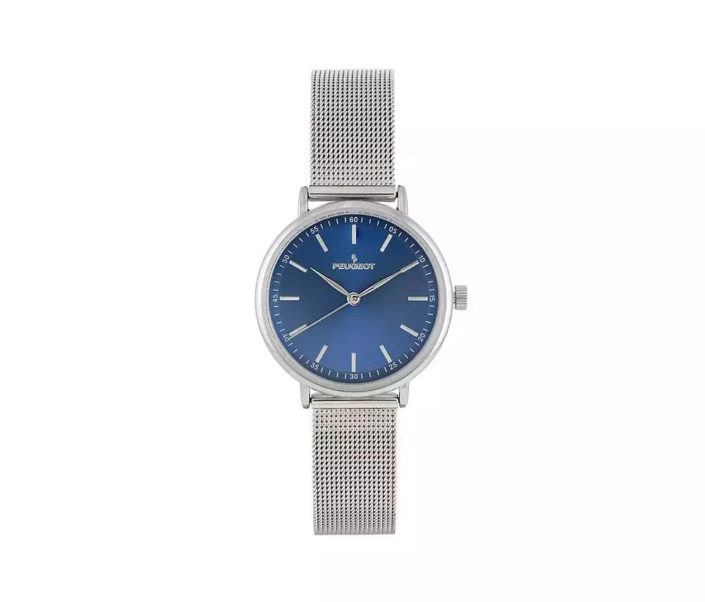 Peugeot Women's 30mm Blue Sleek Stainless Steel Mesh Band Watch