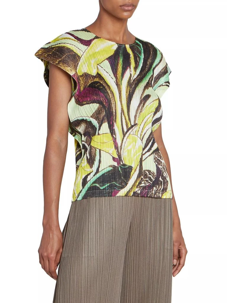 Pleats Please Issey Miyake Tardivo Plissé Cap-Sleeve Top PURPLE 5  