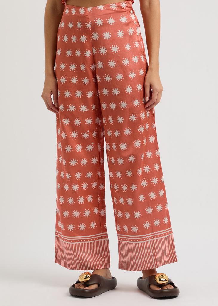 CLOE CASSANDRO Coco printed satin trousers