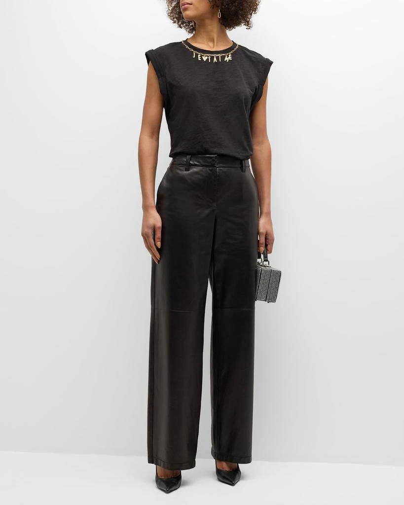 Cinq a Sept Bella Je T'aime Necklace Sleeveless T-Shirt 3
