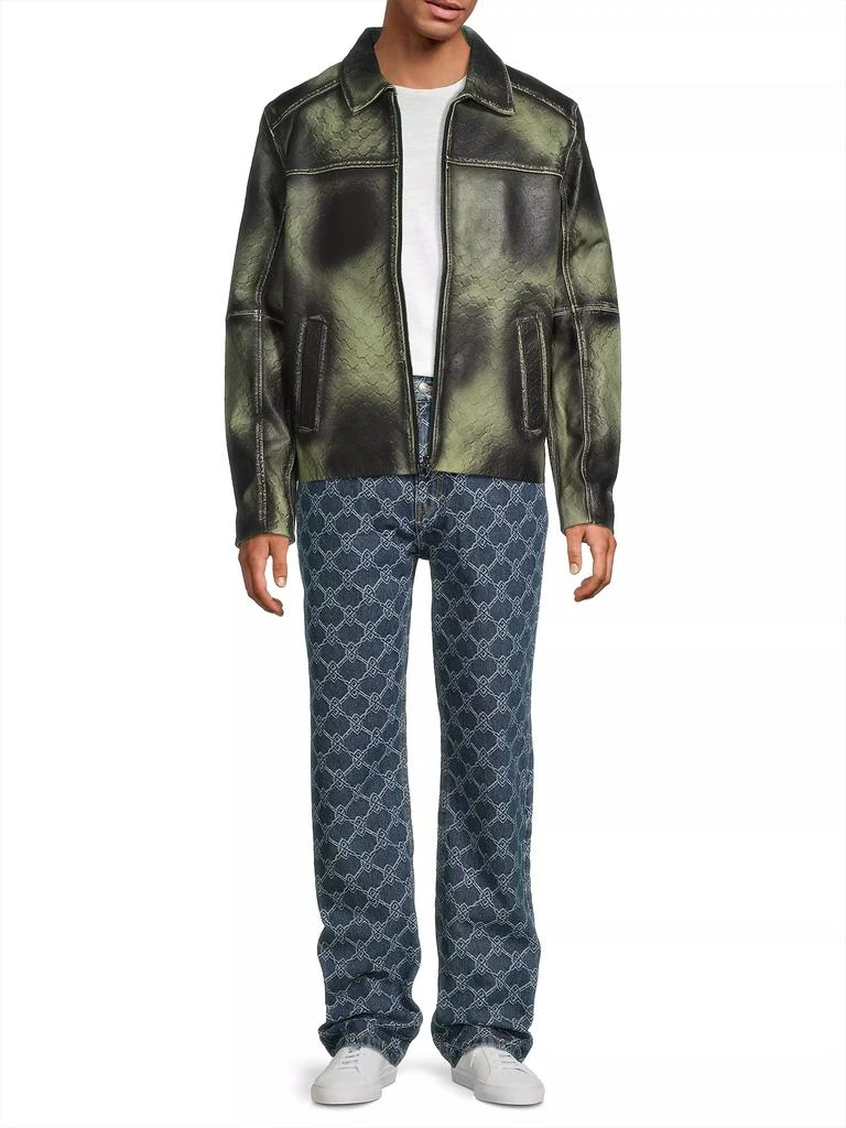 DAILY PAPER Silence Monogram Leather Jacket 2