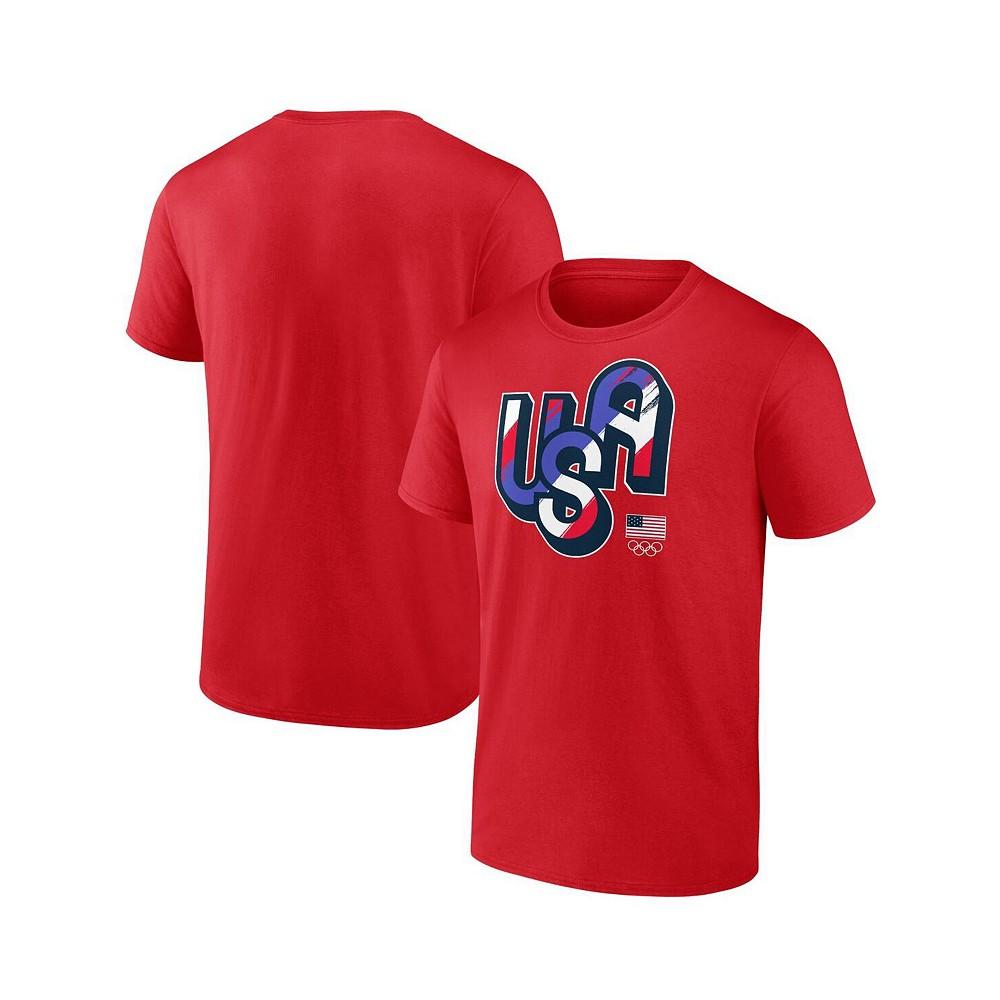 Fanatics Men's Red Team USA Painting Paris T-Shirt