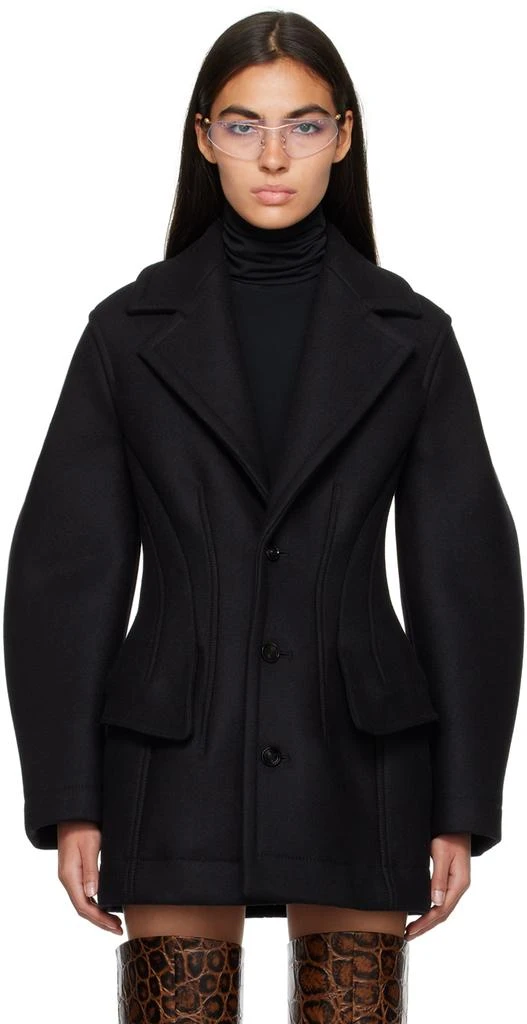 Bottega Veneta Black Felted Coat 1