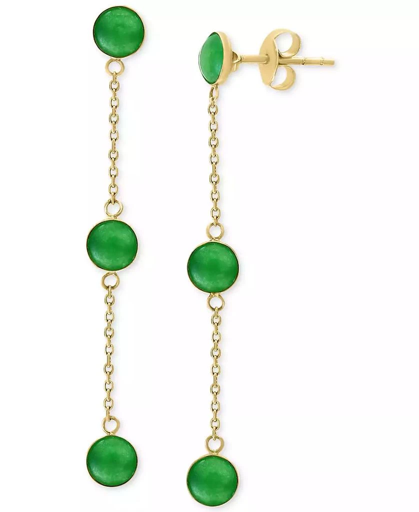 Shop EFFY® Dyed Jade Bezel-Set Linear Chain Drop Earrings in 14k