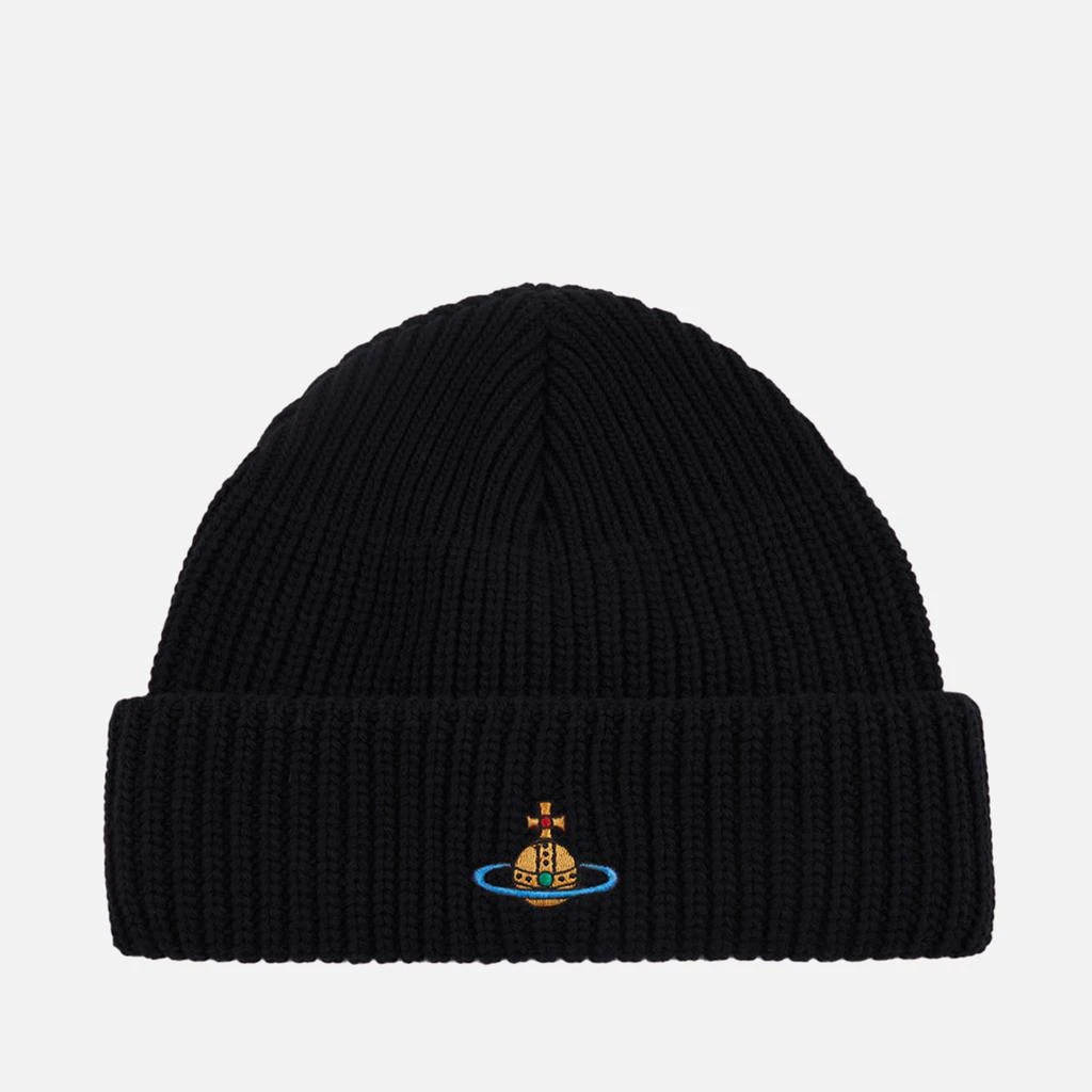 Vivienne Westwood Ribbed Wool Beanie Hat 1