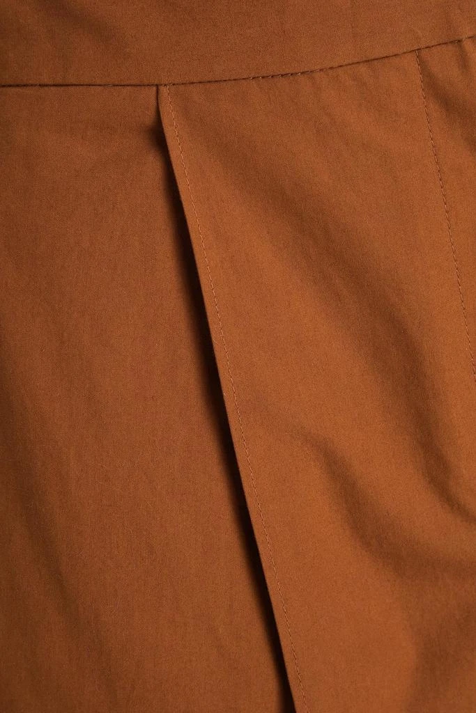 Tibi Pleated cotton-sateen mini skirt 4
