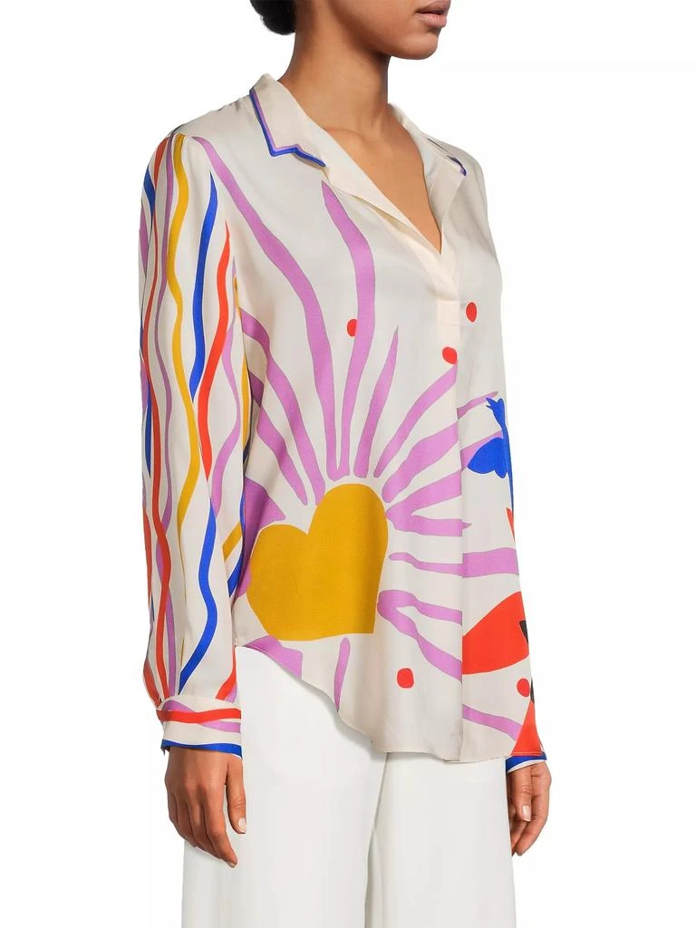 Johnny Was Mariella Endless Sunshine Silk-Blend Blouse 4