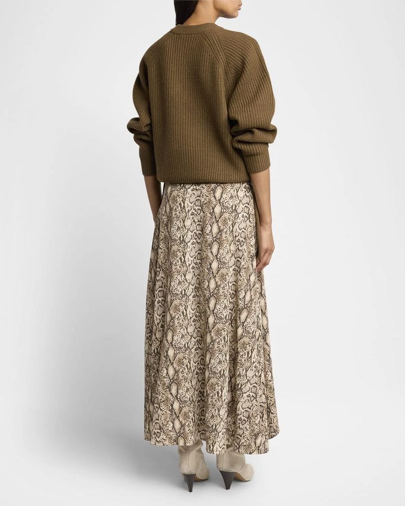 Isabel Marant Sakura Snakeskin-Print A-line Maxi Skirt 3