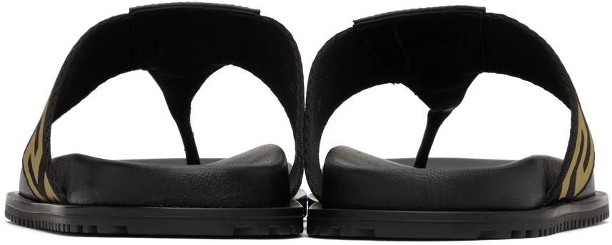 Versace Black & Gold Medusa Greca Sandals 2