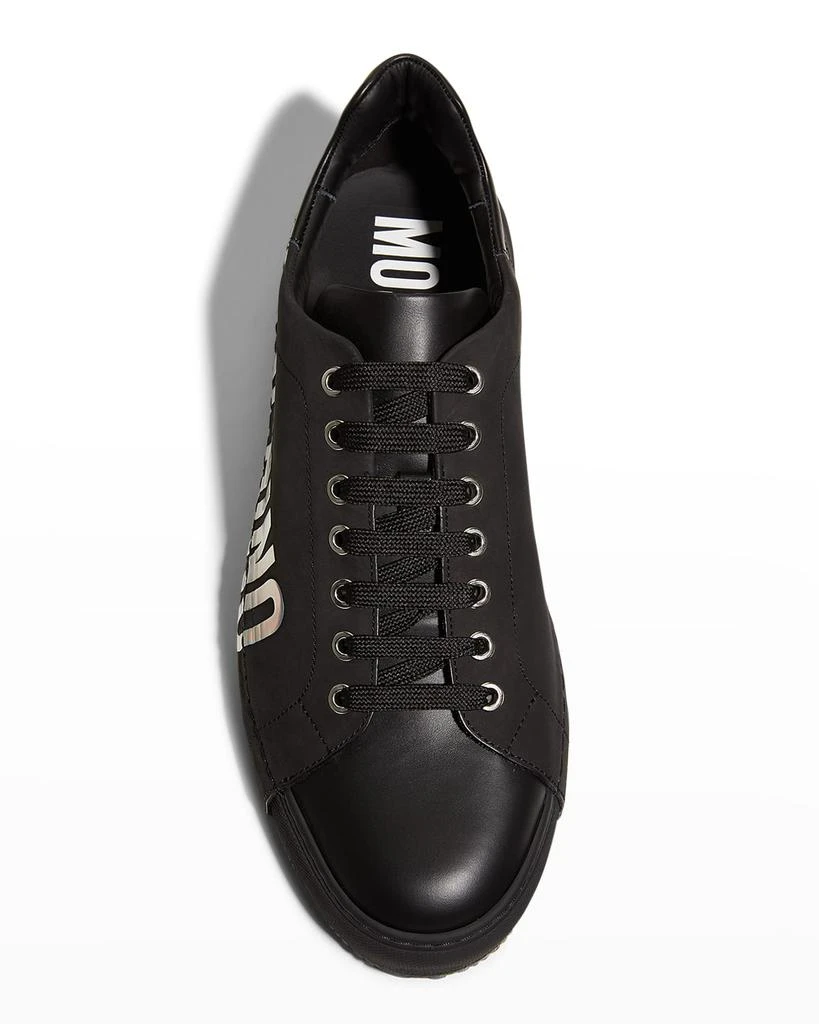 Moschino Men's Iridescent-Logo Low-Top Sneakers 5