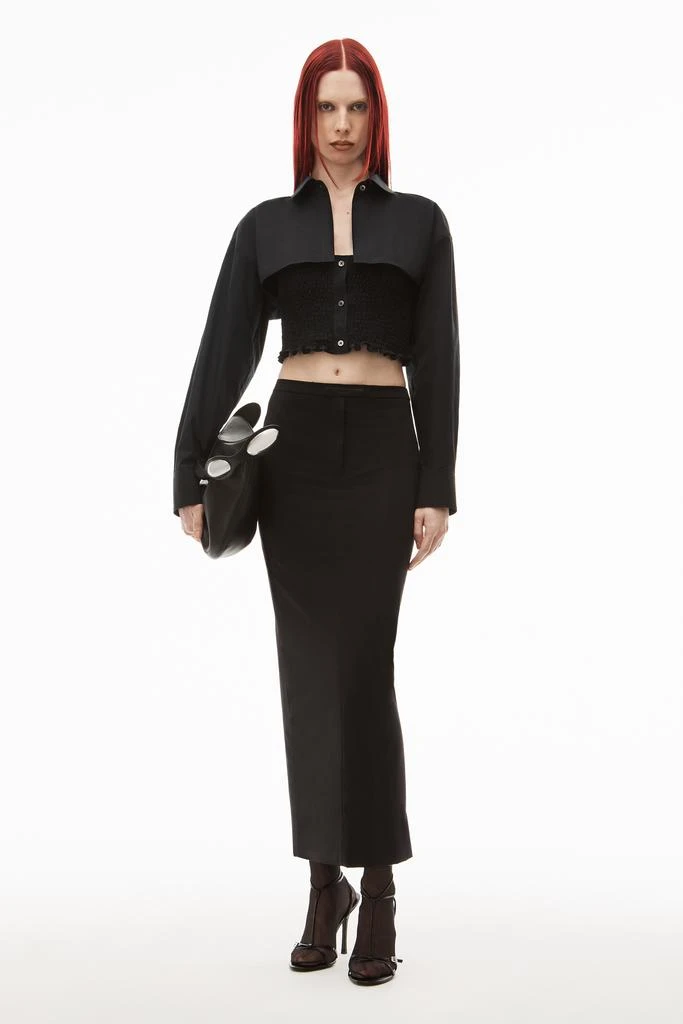 Alexander Wang LAYERED SMOCKED CAMI IN COMPACT COTTON 6