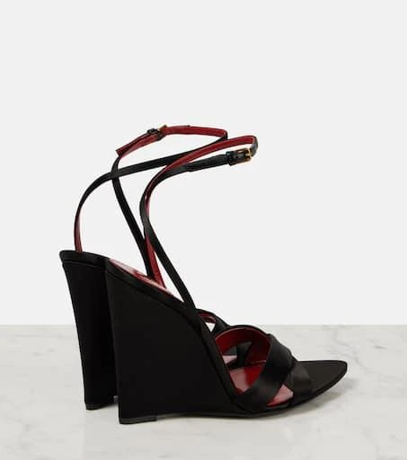Yves Saint Laurent Bibi 110 crêpe satin wedge sandals 2
