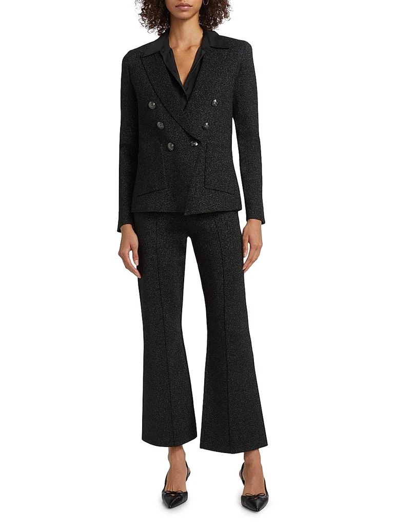L'Agence Ren Metallic Knit Flare Crop Pants 2