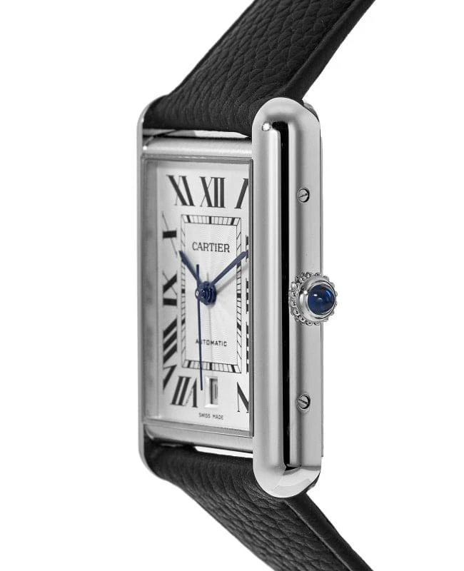 Cartier Cartier Tank Must Extra-Large Silver Dial Leather Strap Men&apos;s Watch WSTA0040 3