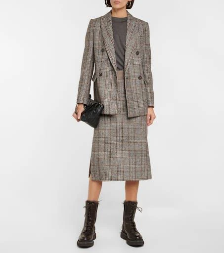 Brunello Cucinelli Double-breasted wool-blend blazer 2