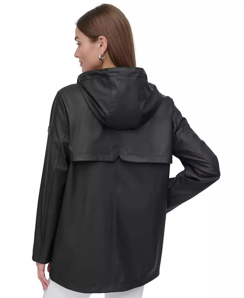 DKNY Women's Hooded Zip-Front Water-Resistant Raincoat 2