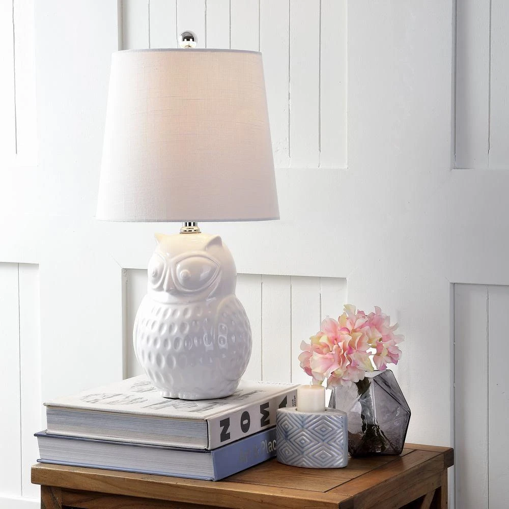 JONATHAN Y Hoot 20.5" Ceramic Mini LED Table Lamp 3