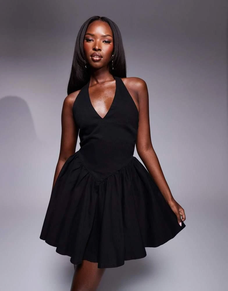 halter neck plunge dresses Thats So Fetch | Mirella Plunge Halter Neck Maxi Dress | Lilac main image 0