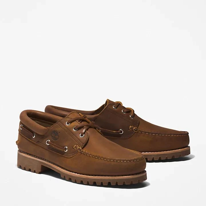 Timberland 3-Eye Lug Handsewn Boat Shoe for Men in Light Brown 4