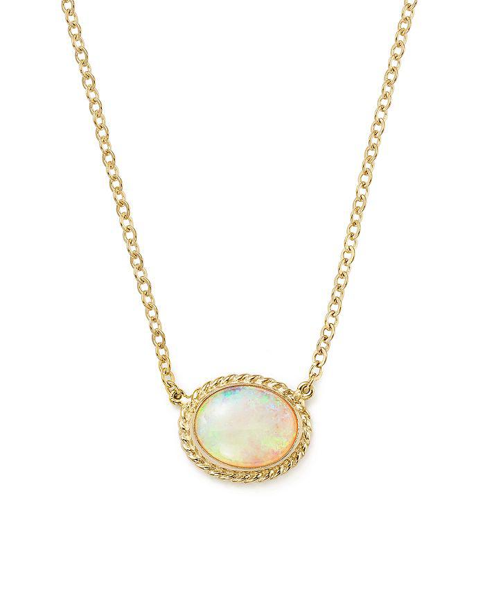 Bloomingdale's Opal Oval Pendant Necklace in 14K Yellow Gold, 18"