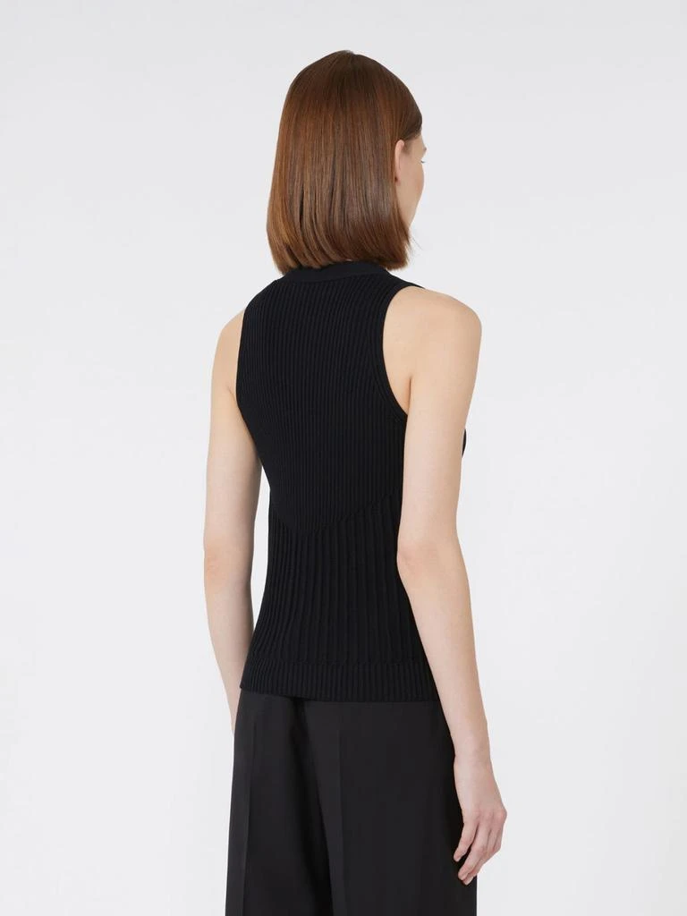 Max Mara Cotton yarn and viscose crepe gilet 3