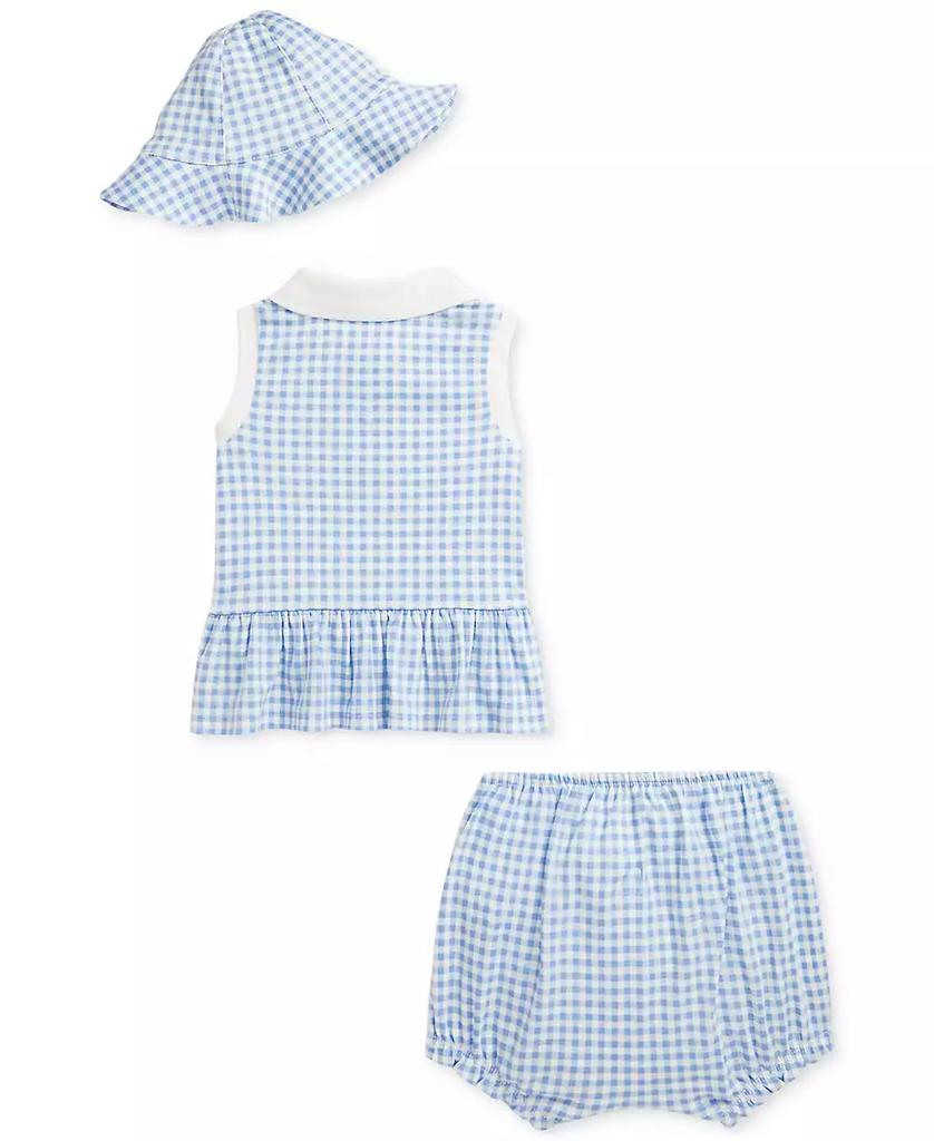 Ralph Lauren Baby Gingham Hat, Peplum Polo Shirt & Hat Set